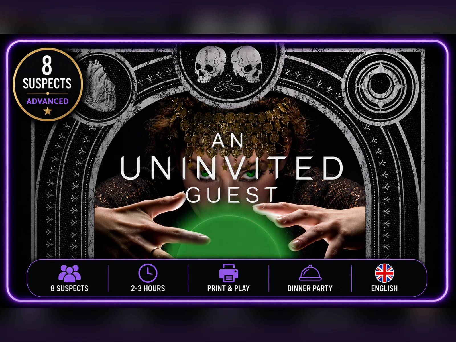 Promotional image for An Uninvited Guest murder mystery game